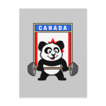 Canada Weightlifting Panda postcards