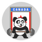 This cute bodybuilding panda loves weightlifting. He stands in front of a large flag of Canada. Look how easy he lifts that heavy barbell loaded with weight plates. This design is too cute. Great gifts here for anyone from Canada who loves weightlifting.