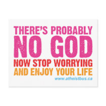 Canadian Atheist Bus Campaign Post Card postcards by godlessclothes Canadian Atheist Bus Campaign Post Card postcards
