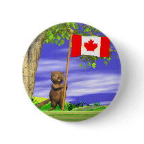 Canadian Beaver and Flag buttons