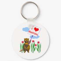 Canadian Beaver Loves Manitoba keychains
