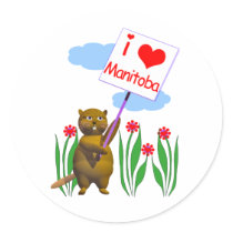 Canadian Beaver Loves Manitoba stickers by canadianpeer Canadian Beaver Loves Manitoba stickers