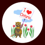 Canadian Beaver Loves Ontario stickers