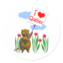 Canadian Beaver Loves Quebec stickers by canadianpeer Canadian Beaver Loves Quebec stickers