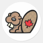 Canadian Beaver Round Stickers