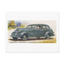 Canadian Chevrolet Master de Luxe Sports Sedan postcards by vintagegiftmall Canadian Chevrolet Master de Luxe Sports Sedan postcards