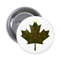 Canadian Christmas Pinback Button