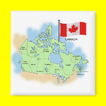 Canadian Flag and Map magnets
