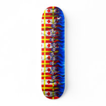 Canadian Flag blue flames Blue Blocks API Skateboards