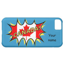 Canadian flag comic style starburst iPhone 5C cases