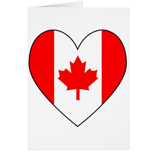 Canadian Flag Heart Valentine Card Zazzle