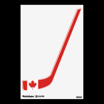 Canadian Flag Hockey Stick wall decals