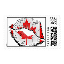 Canadian Flag Lips postage by LipAction Canadian Flag Lips postage