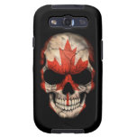 Canadian Flag Skull on Black Galaxy S3 Cases