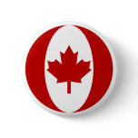 Canadian Flag Sphere Pinback Buttons