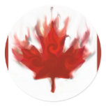 canadian flag with olympic rings round stickers