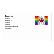 CANADIAN GAY PRIDE FLAG WAVY BUSINESS CARDS