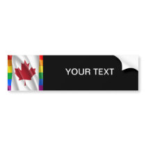 CANADIAN GAY PRIDE FLAG WAVY DESIGN BUMPER STICKERS