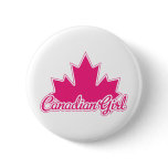Canadian Girl Pinback Buttons