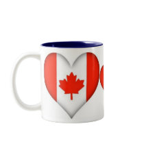 CANADIAN HEART MUG by dogiron CANADIAN HEART MUG