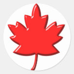Canadian Leaf Round Sticker