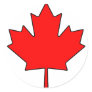 Canadian Maple Leaf Canada National Symbol Round Sticker