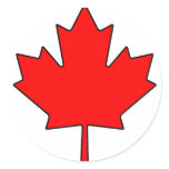 Canadian Maple Leaf Canada National Symbol Round Sticker