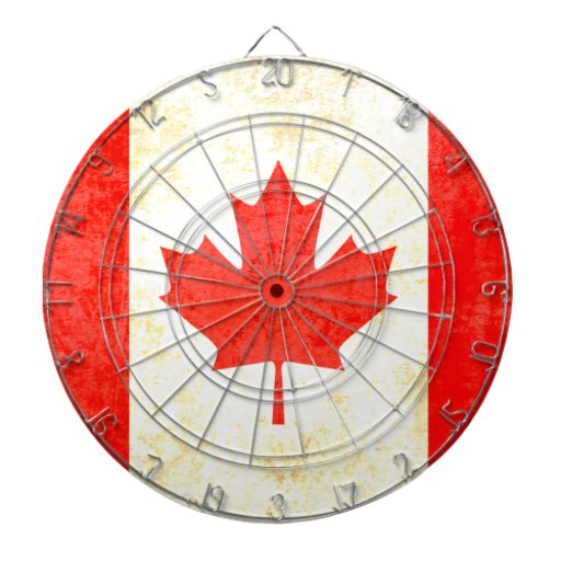Canadian maple leaf flag antiqued style dart board Zazzle