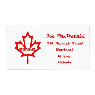 Canadian Maple Leaf-Red Shipping Labels