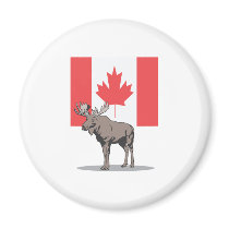 Canadian Moose with Flag magnets