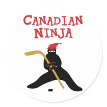 Canadian Ninja Round Stickers