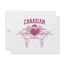 Canadian Princess invitations by EthnoShirts Canadian Princess invitations
