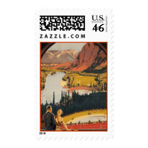 Canadian Rockies Travel Poster Custom Postage