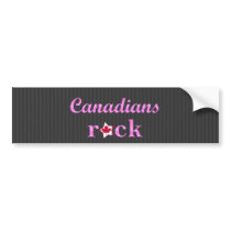 Canadians Rock - Cute Pink Bumper Stickers