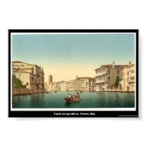 Canal and gondolas, Venice, Italy posters