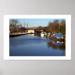 Canal at Bingley Five rise locks Print