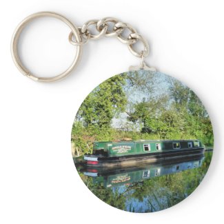 CANAL BOATS UK zazzle_keychain