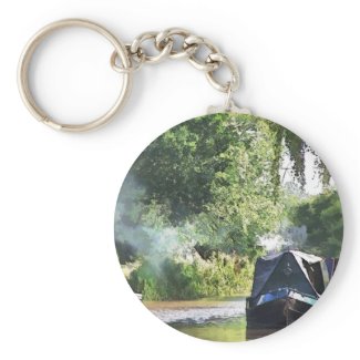 CANAL BOATS UK zazzle_keychain