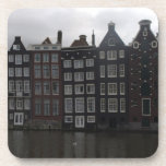 Canal houses in Amsterdam Beverage Coasters