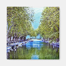 Canal in Annecy France Magnets