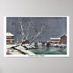 Canal in snow Ukiyoe Poster