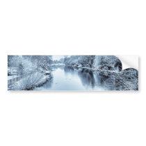 Canal in Winter Bumper Sticker