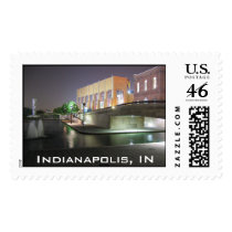 Canal Night Shot, Indianapolis, IN postage