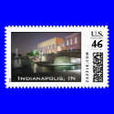 Canal Night Shot, Indianapolis, IN postage