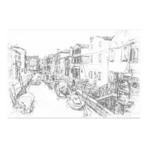 Canal - Pencil Sketch posters by nextstopitaly Canal - Pencil Sketch posters