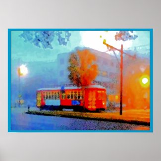 Canal Streetcar, Smudges in the Fog Print