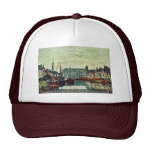 Canals In Bruxelles By Boudin Eugène Mesh Hat