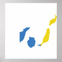 Canary Islands Flag Map full size Print