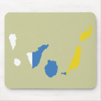 Canary Islands flag map mousepads by FlagStore Canary Islands flag map mousepads