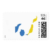 Canary Islands flag map postage